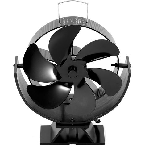 Jiubiaz Ventilatore per stufe, ventilatore termico silenzioso a 6 lame per stufe a legna, distribuzione efficiente del calore in inverno, angolo regolabile (1/5)