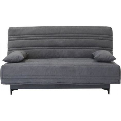 Banquette clic clac 3 places - Tissu gris moyen - L199 x P96 x H103 cm - KRISTEN - Style contemporain (1/5)