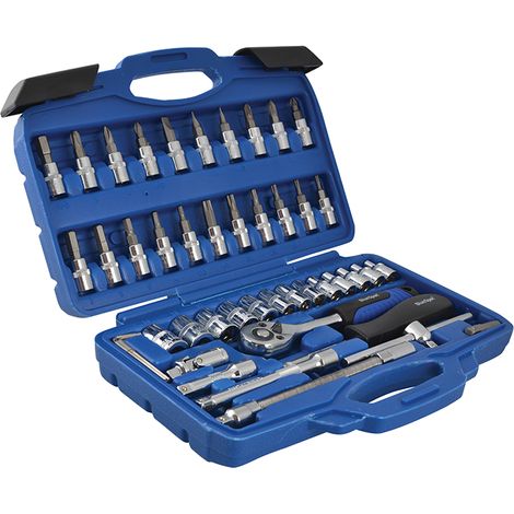 BlueSpot 46 Pc Metric Socket 1/4" Drive Ratchet Bit Set Torx Philips Pozi Hex (1/5)