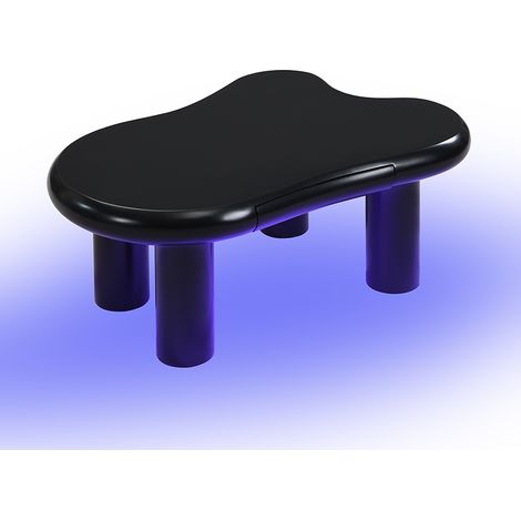 ELVMI Couchtisch mit 1 Schublade und LED mit 16 Farben, Wolkenform, für Wohnzimmer, aus MDF, 98 × 65.5 × 40 cm, Schwarz (1/5)