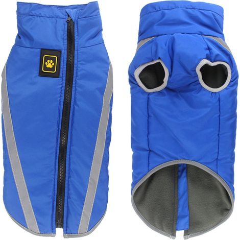 Veste Chien - Imperméable Chaude avec Doublure Polaire - Coupe-Vent et Bandes Réfléchissantes - Pour Chiens Moyens et Grands - Taille XXXXL (1/5)