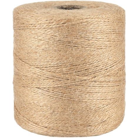 1 Rouleau Ficelle, 500 Mètres Jute Naturel, 2 Pli, 1mm Diamètre, Pour Jardin Emballage Cadeau DIY (1/5)