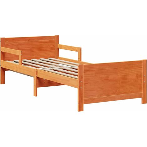 Lit simple,Lit extensible pour enfants Marron cire 80 x 130 / 165 / 200 cm (1/5)