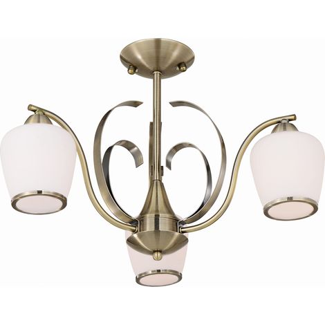 Plafonnier Candellux Opera laiton/blanc 55cm 3xE27 (1/2)