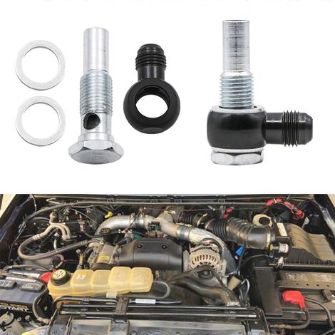 Raccord banjo à 90° pour refroidisseur d'huile de transmission turbo GM 4L80E, filetage 6AN x 1/4 NPSM. (1/4)