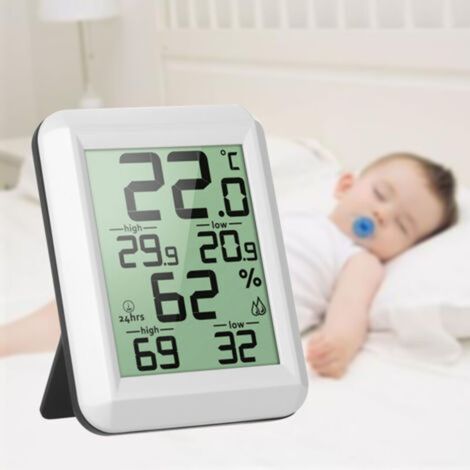 Mini LCD Digital Indoor Thermometer, Room Hygrometer °C/°F Temperature and Humidity Gauge Thermo-Hygrometer with Back Bracket (1/5)