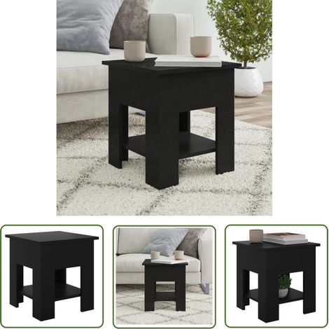 Table basse Noir 40x40x42 Bois d'ingénierie (1/5)