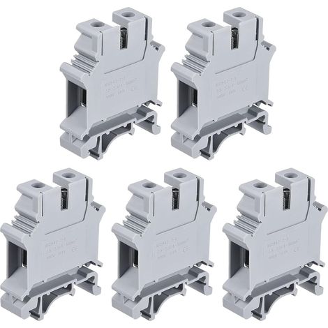 DIN Rail Montage Borniers Vis Type Pince Gris UK16N Paquet de 5 (1/5)