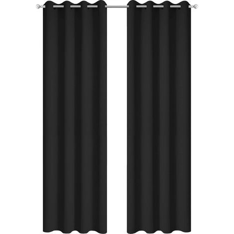 Cortinas Opacas Térmicas para Sala de Estar - 140 x 240 (Negro) negro negro (1/5)
