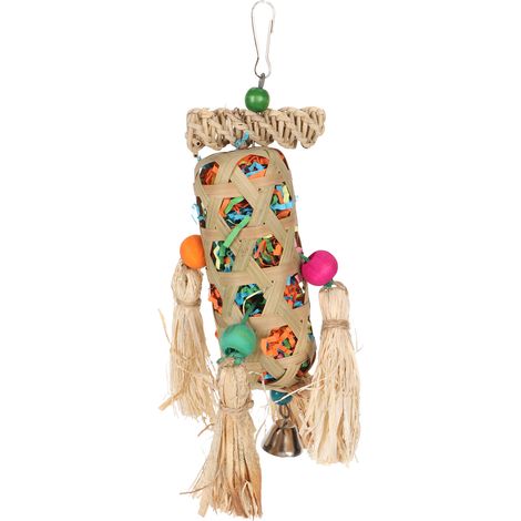 Jouets pour oiseaux en bambou tissé, soie de maïs, soulage l'ennui, perroquet à mâcher pour perruches calopsittes (1/5)
