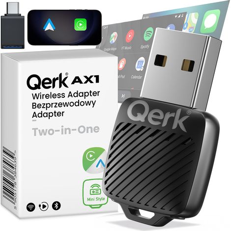 Adattatore Android Auto CarPlay Qerk AX1 Wireless Wifi 6 Bluetooth 5.4 Mini Modulo (1/5)