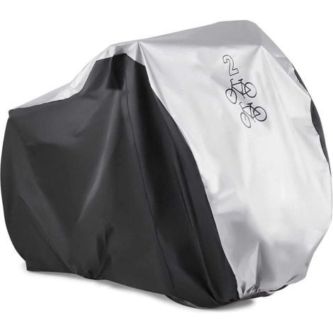 – Funda impermeable para bicicleta de 200x75x110 cm – Tafetán de poliéster 180T – Protección contra la lluvia, el polvo y los rayos UV – Para 2 bicicletas de carretera y montaña (1/4)