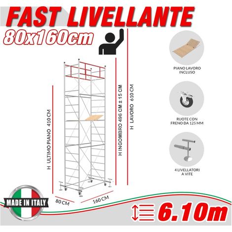 Trabattello FAST livellante Altezza lavoro 6,10 metri