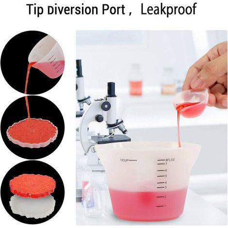 Tasses à mesurer en silicone comprenant des tasses à mélanger antiadhésives de 250 ml et 500 ml (1/4)