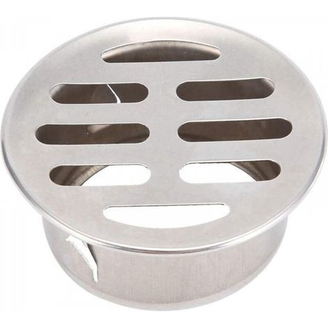 Grille de siphon de sol ronde en acier inoxydable anti-obstruction, crépine de siphon de balcon à enclenchement (50 ouvertures plates) (1/5)