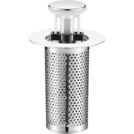4 filtres de bonde en acier inoxydable, design pop-up, pour salle de bain, baignoire et siphon de sol (1/5)