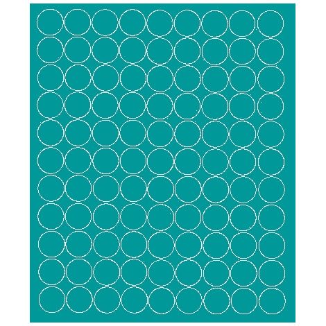 Pegatinas circulares de 2 cm, pegatinas circulares con puntos, 99 unidades, color turquesa brillante.