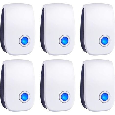 Lot de 6 répulsifs à ultrasons pour souris, chauve-souris, moustiques, puces, cafards, rongeurs (1/5)