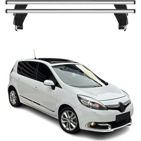 OMAC Barres de toit transversales en aluminium pour Renault Grand Scenic III 2013-2016 FL – Antivol – Rainure en T – Testées City Crash – Charge Max 50 kg Argent (1/4)