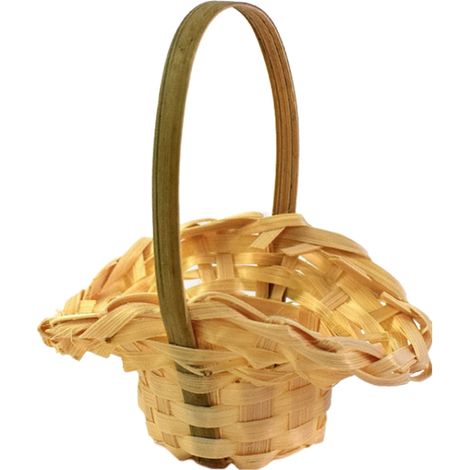 Panier Décoratif - Panier En Bois Tressé Pour Fille Porte-Fleurs - Bureau Jardin Mariage Pique-Nique Décoration Rustique - 1 Pièce (1/5)