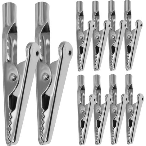 Pinces crocodiles, petites pinces crocodiles 20 pièces 51mm 10a de test électriques en métal, électriques (1/5)