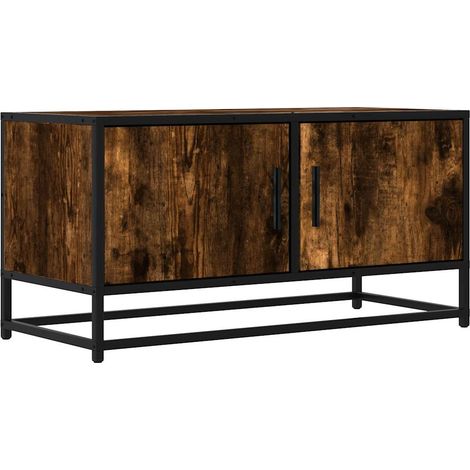 vidaXL Mobile TV Rovere Fumo 80x34,5x40 cm Legno Multistrato e (1/5)