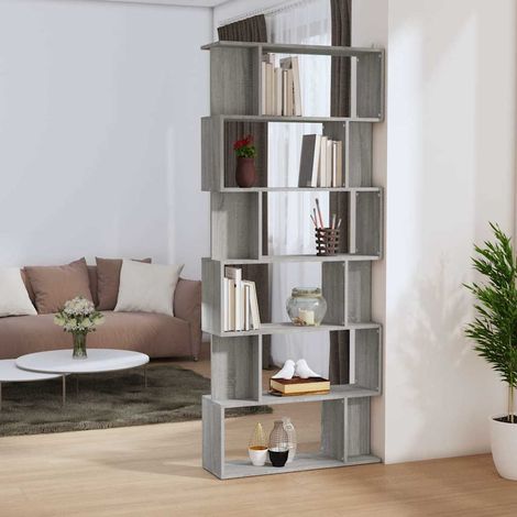 Bibliothèque/Cloison Sonoma gris 80x24x192 cm Bois d'ingénierie (1/5)
