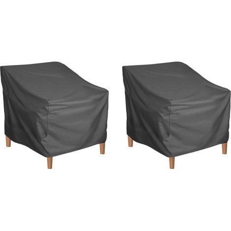 Waterproof 210D garden chair covers, 2-pack, outdoor weatherproof chair covers, garden armchair covers for garden furniture, 80x85x91.5cm (Black)