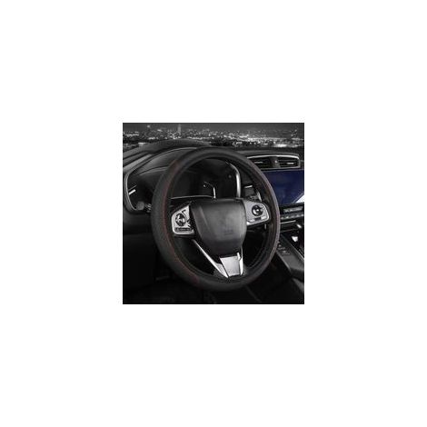 Couvre Volant Voiture 38CM, Antidérapant, Respirant, Fibre de Carbone, élastique Professionnel Couvre de Volant Universelle – Noir & Rouge (1/5)