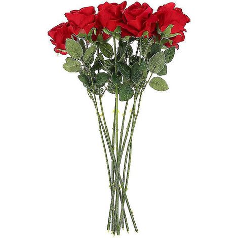 9 roses artificielles