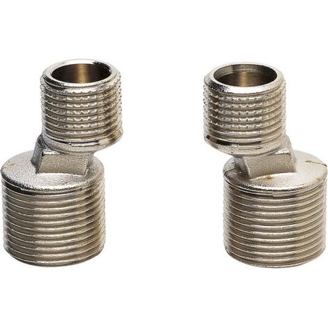 Raccord excentré 10 mm avec joint et rosace mâle-mâle 15/21 - 20/27 - THEWA RACSTD