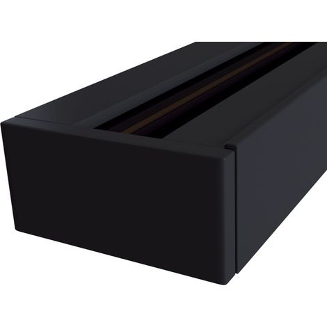Binario per Faretti 2m in Alluminio per Sistema Illuminazione Binario Monofase Nero
