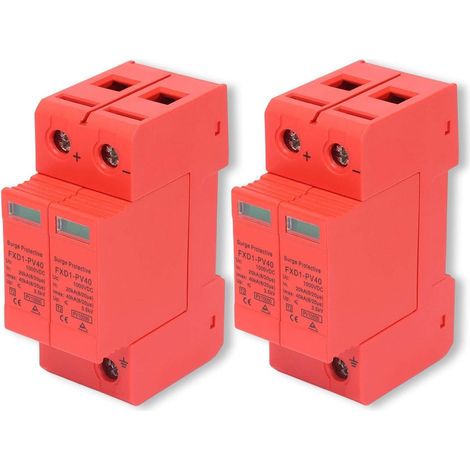Parafoudre photovoltaïque SPD 2 pièces, parafoudre DC 2P 40KA, Courant de décharge Nominal 20KA, parafoudre Basse Tension pour Installation Panneau Solaire modèle FXD1-PV40 (1/5)