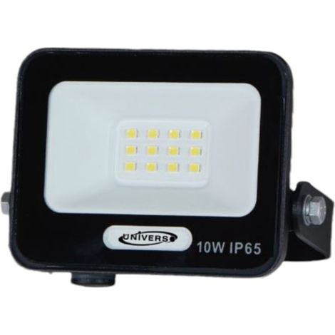 TrAdE Shop Traesio - Faro Proiettore Smd Led Floodlight 10 W Slim Ip65 Nero Luce 3000k 4000k 6500k Ek05-10w-n - -Bianco Freddo - (1/4)