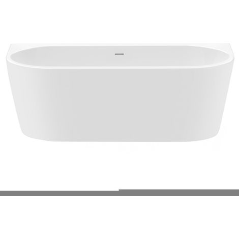 Vasca Da Bagno A Parete Rea Olimpia 150 With Black Plug Cap White (1/5)
