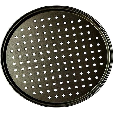 Poêle à Pizza Punch Acier Au Carbone Plat Four Perforé Multi-Usages Plaque à Pizzac Anti-adhérent Plaques à Pizza Utilisée pour Pâtisserie, La Pizza, Le Gâteau, Les Sandwichs, Sauciss (1/4)