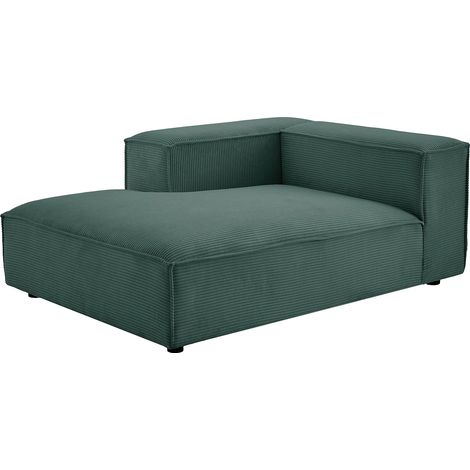 Chaise longue sinistra in velluto a coste verde - RUZOLO (1/4)