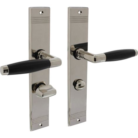 Garniture de porte WC en nickel brillant PC63 - Par set (1/2)