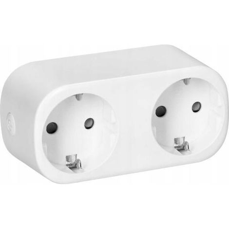 Doppelt Schuko-Steckdose,  Tuya Smart Wi-Fi,  2 Ausgänge,  weiß
