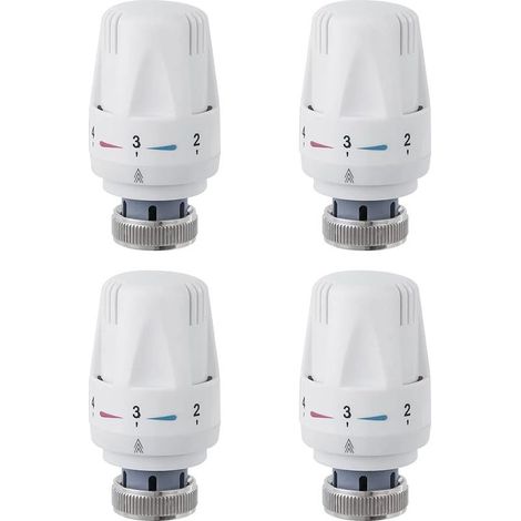 Tête De Radiateur,4 Pièces Tête De Vanne De Radiateur, M30 x 1.5 Robinet Thermostatique Radiateur, Tête Thermostatique Pour Lavabo Salle De Bain WC (1/5)