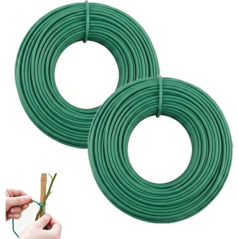 20m（10m2pcs）Soft TPR Garden Wire for Climbing Plants, Flexible Garden Ties for Plant Support and Securing, 2.5mm Twist Ties with Metal Core, Reusable Green Plant Ties for Vines Stems Outdoor Indoor (1/5)