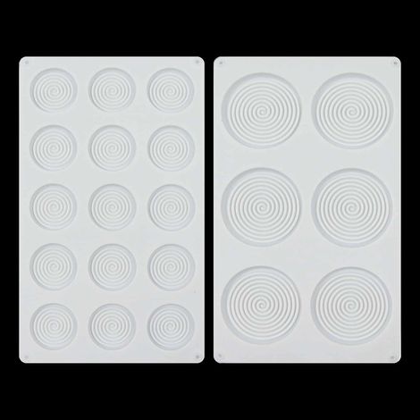 Lot de 2 moules ronds en silicone 3D, moules vortex pour savon et pâtisserie, résistants