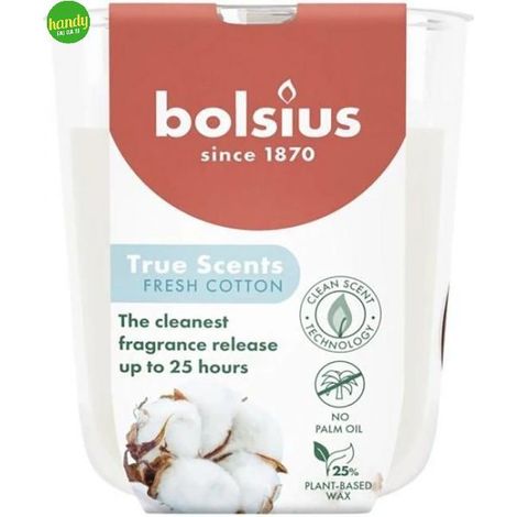 Candela vetro True Scents Bolsius Fresh Cotton