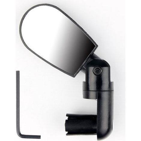 Espejo retrovisor individual en forma de lágrima para manillar de bicicleta con llave Allen,negro (1/4)