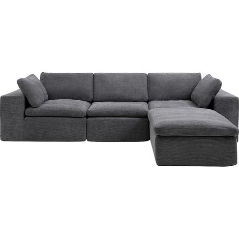 Canapé d'angle modulable compressé en tissu gris anthracite CORTOLINE (1/4)