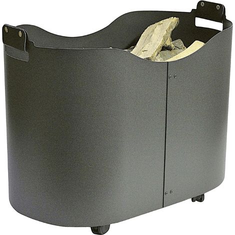 Panier à roulettes pour bûches Herval Anthracite Edilinox