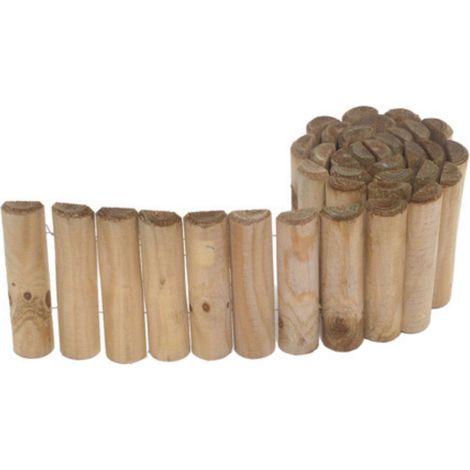 Bordure demi rondin enroulée en bois traité SILOUX - H30 x L180 cm (1/5)