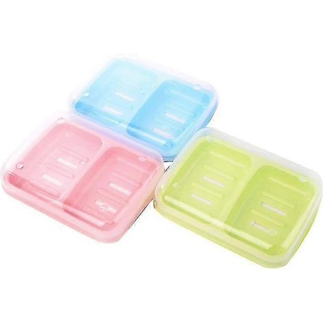 Lot de 3 porte-savons en plastique (1/3)