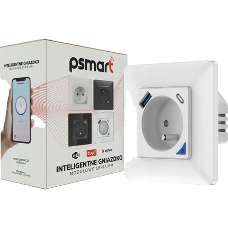 Prise connectée Schneider T400U avec USB-A et USB-C 20 W (1/5)