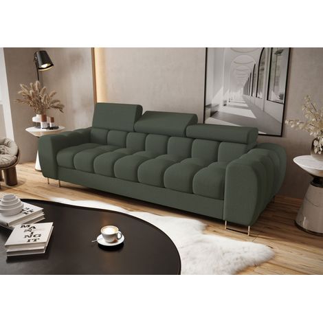 Sofa Designersofa BASTIEN 3-Sitzer in Stoff Gemma Grün (1/2)